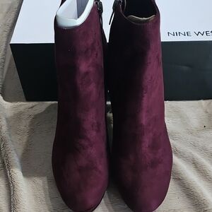 Nine West Dark Red Ankle Booties - Glowup2